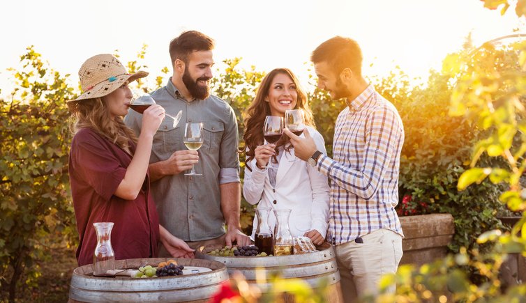 RS Adobe Stock personen freunde trinken wein reben